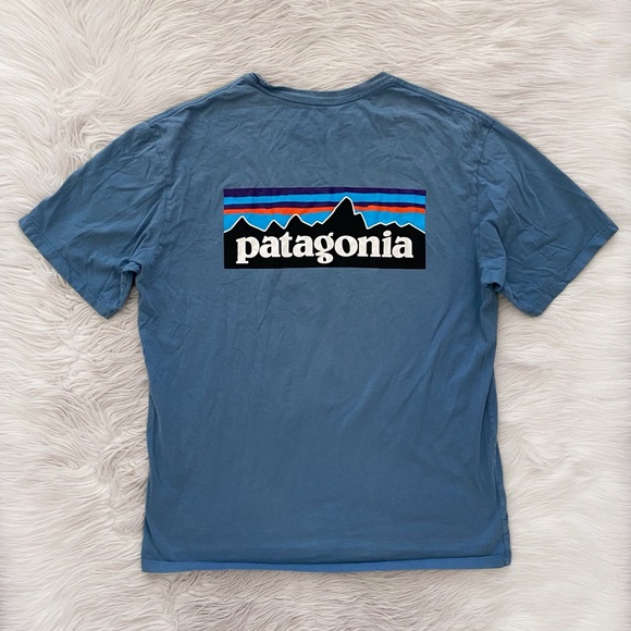 Patagonia Light Blue Logo Print Tee XS S main image 1